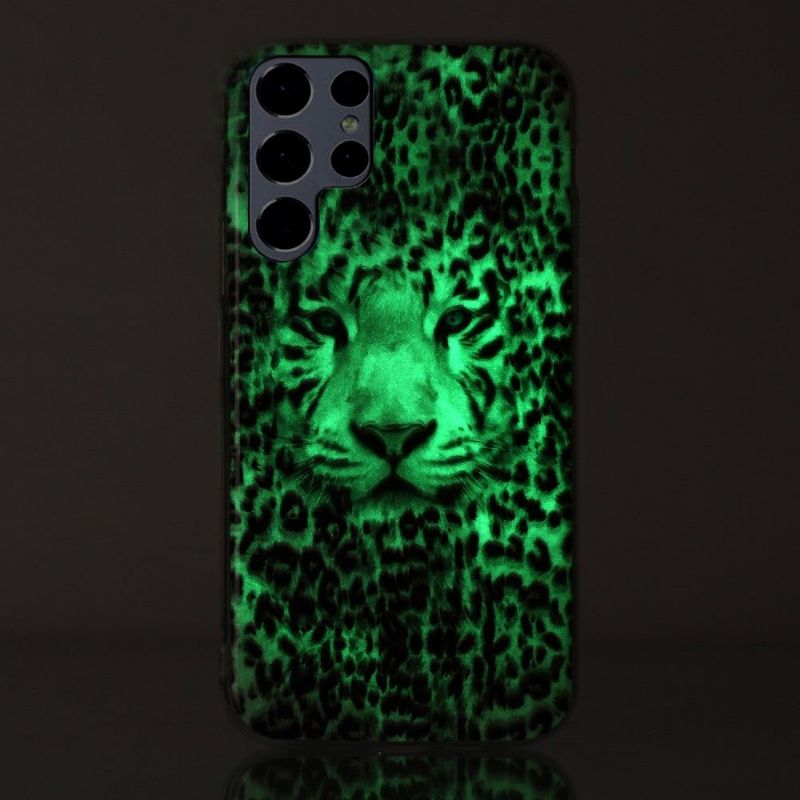Kryt Na Samsung Galaxy S22 Ultra 5G Světelný Sněžný Leopard