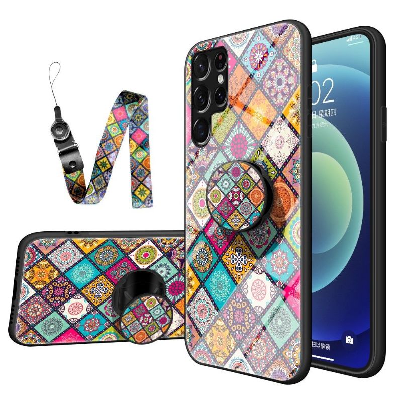 Kryty Na Mobil Na Samsung Galaxy S22 Ultra 5G Mandalový Kaleidoskop Se Stojanem