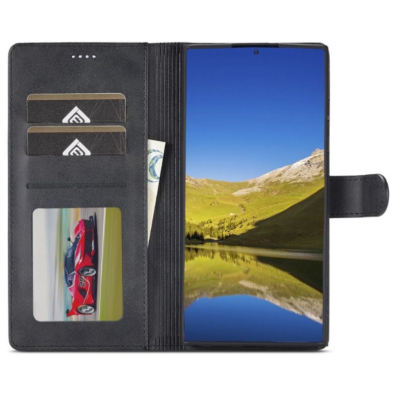 Pouzdra Na Samsung Galaxy S22 Ultra 5G Flipové Pouzdro Kožený Efekt Lc.imeeke