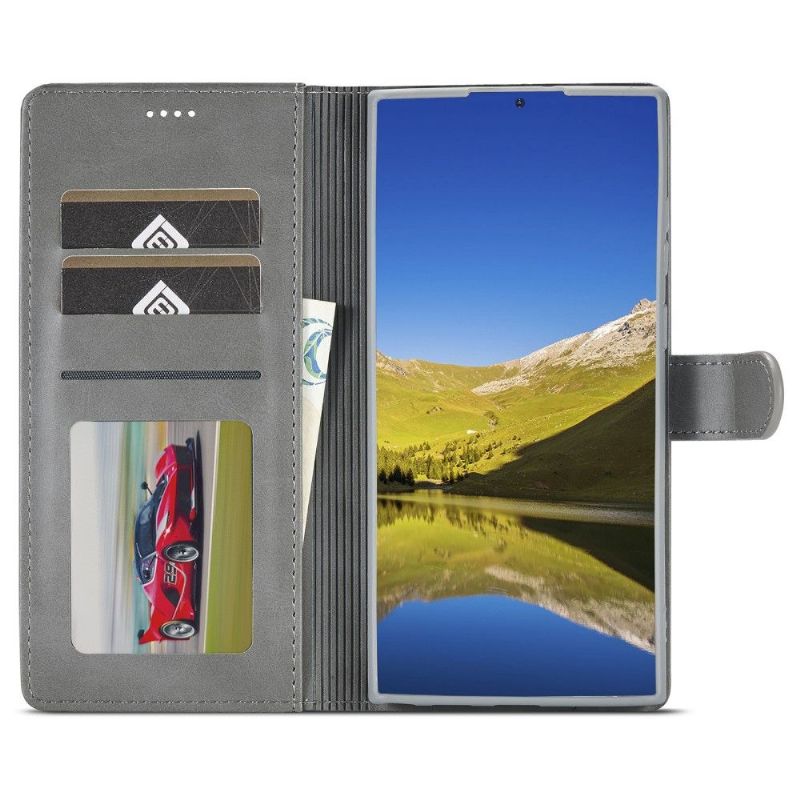 Pouzdra Na Samsung Galaxy S22 Ultra 5G Flipové Pouzdro Kožený Efekt Lc.imeeke
