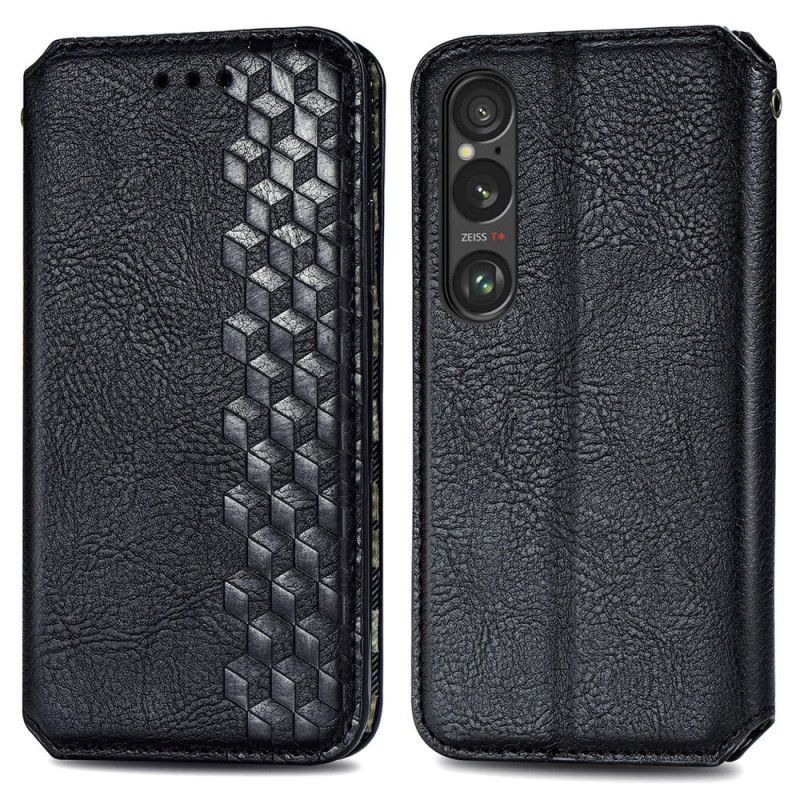Kožené Pouzdro Folio Sony Xperia 1 Vi Vlys S Semišovým Efektem