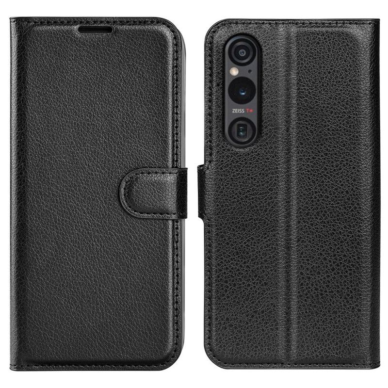 Kožený Kryt Na Sony Xperia 1 Vi Klasická Umělá Kůže Litchi
