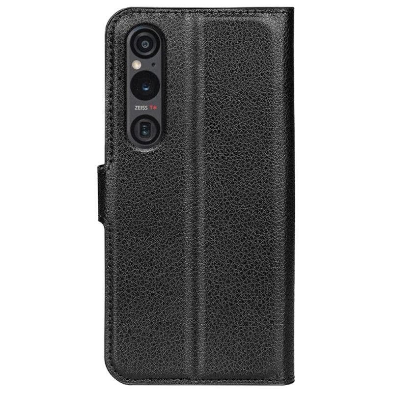 Kožený Kryt Na Sony Xperia 1 Vi Klasická Umělá Kůže Litchi