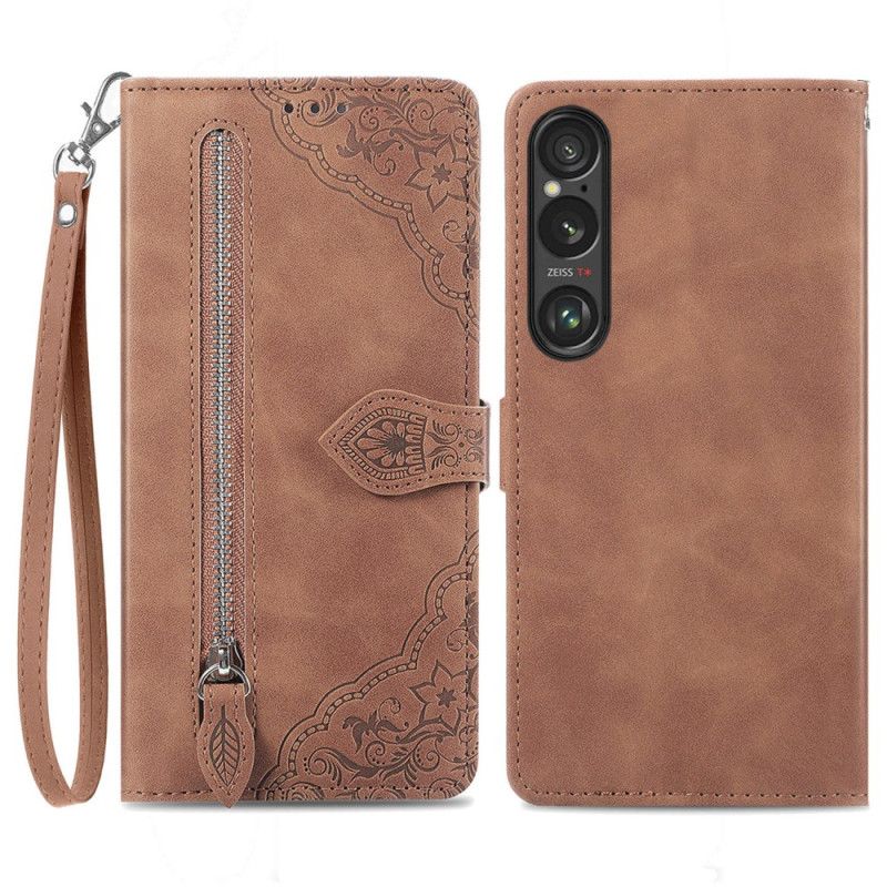 Kožený Kryt Sony Xperia 1 Vi Krajkové Přední Pouzdro