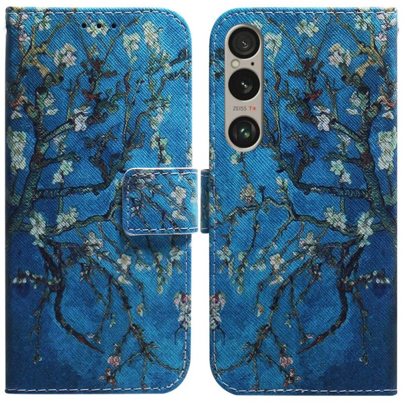 Kožený Kryt Sony Xperia 1 Vi Květy Meruněk