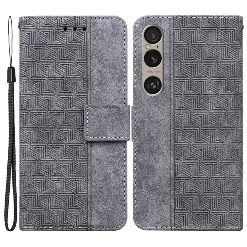 Kožený Kryt Sony Xperia 1 Vi Páskový Tkaný Vzor