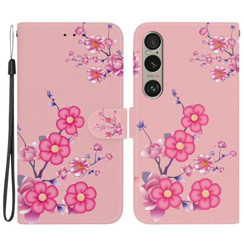 Kožený Kryt Sony Xperia 1 Vi Popruh Sakura
