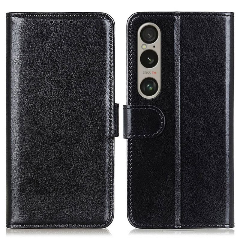 Peněženková Pouzdra Sony Xperia 1 Vi Kryty Na Mobil Imitace Lakované Kůže