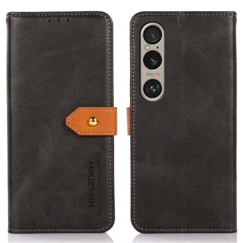 Peněženková Pouzdra Sony Xperia 1 Vi Kryty Na Mobil Khazneh Zlatá Spona