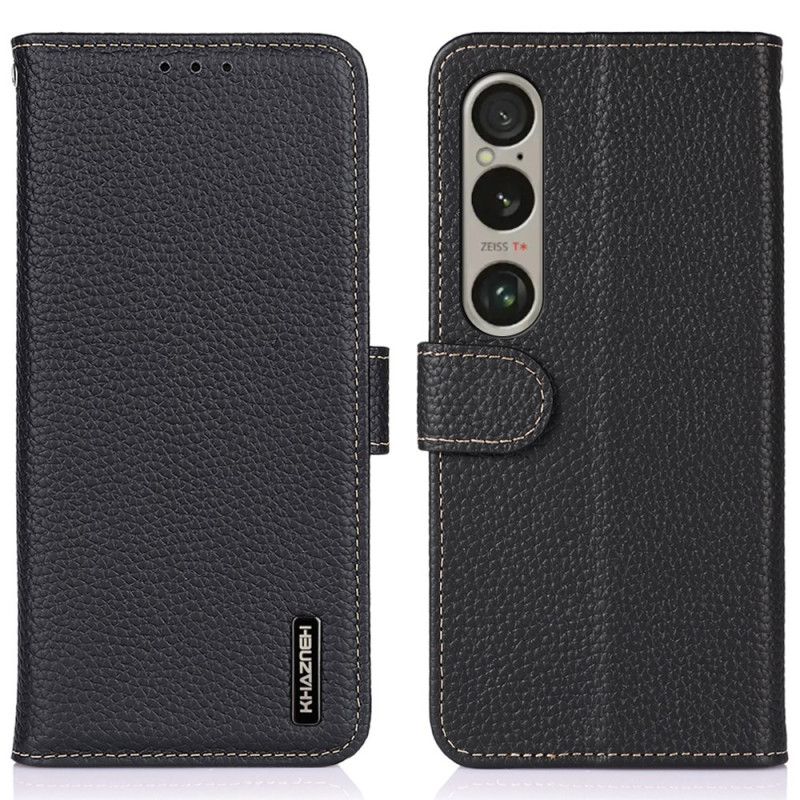 Peněženková Pouzdra Sony Xperia 1 Vi Kryty Na Mobil Textura Liči Khazneh