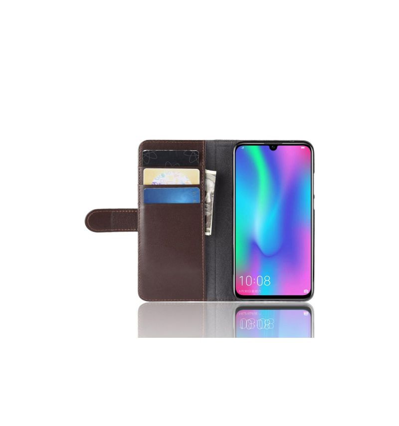 Flipové Pouzdro Na Honor 10 Lite Prémiový Kožený Držák Na Karty - Hnědý