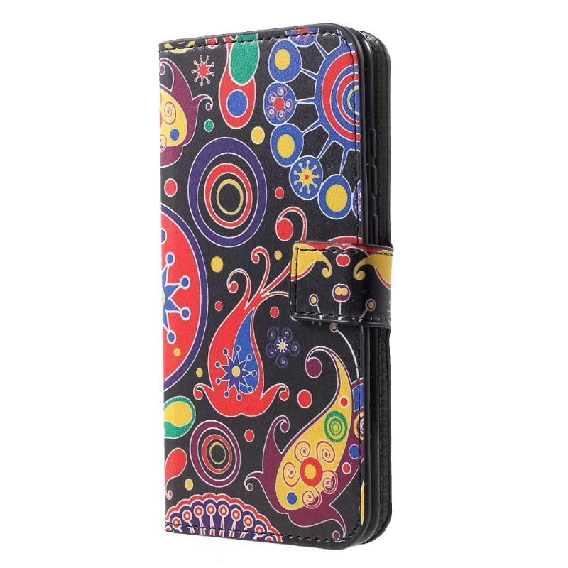 Kožené Pouzdro Folio Na Honor 10 Lite Držák Karty Se Vzorem Paisley