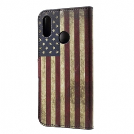 Pouzdra Na Honor 10 Lite Vintage Držitel Karty S Americkou Vlajkou