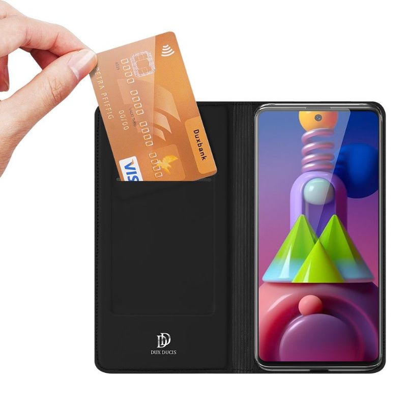 Flipové Pouzdro Na Samsung Galaxy M51 Obchodní Saténový Efekt