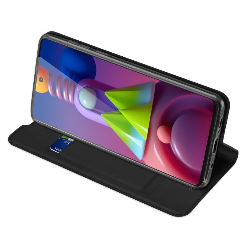 Flipové Pouzdro Na Samsung Galaxy M51 Obchodní Saténový Efekt