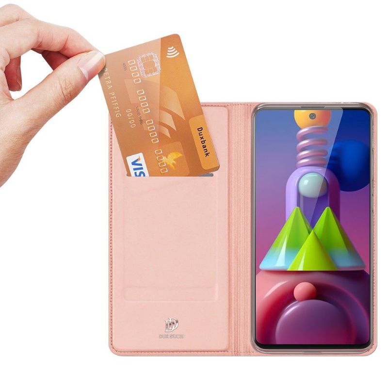 Flipové Pouzdro Na Samsung Galaxy M51 Obchodní Saténový Efekt