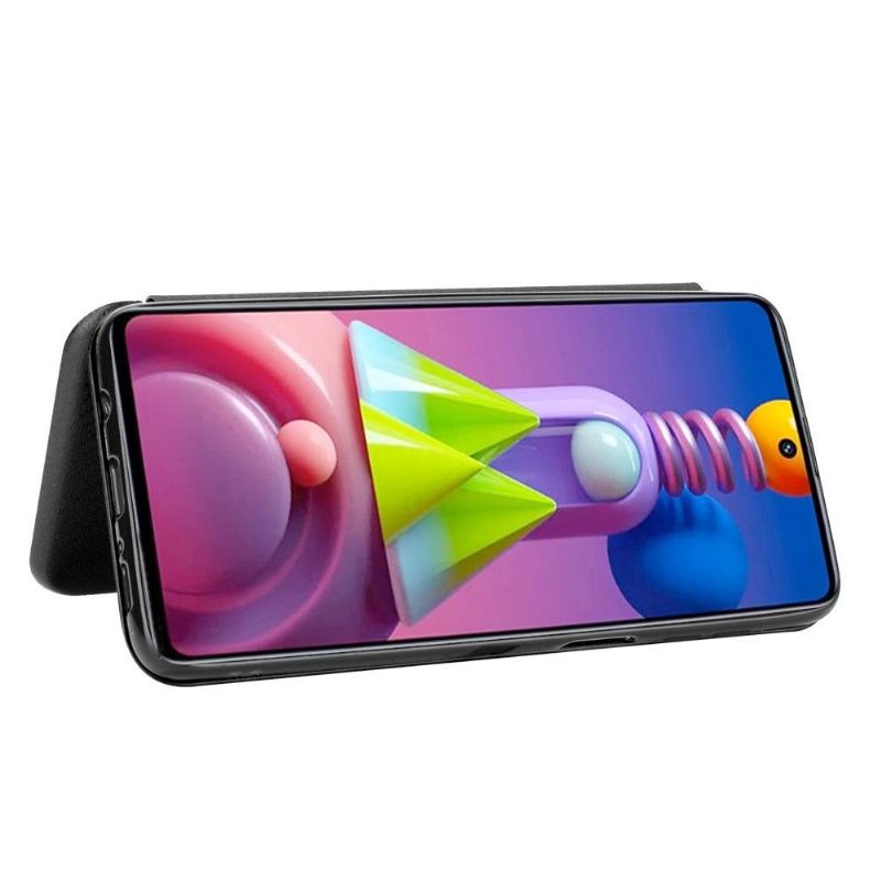 Flipové Pouzdro Na Samsung Galaxy M51 Umělá Kůže Ve Stylu Uhlíkových Vláken