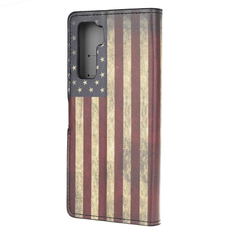 Flipové Pouzdro Na Huawei P40 Lite 5G Vintage Americká Vlajka