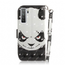 Flipové Pouzdro Na Huawei P40 Lite 5G Zlá Panda