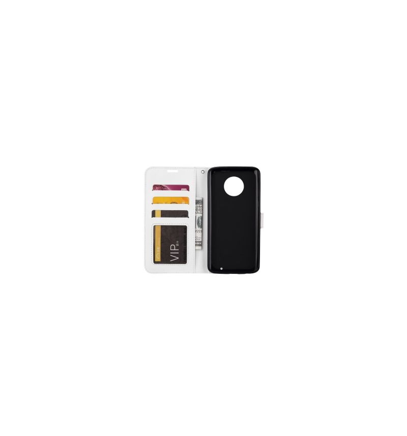 Flipové Pouzdro Na Motorola Moto G6 Plus Peněženkové Pouzdro Peněženka S Koženými Efekty