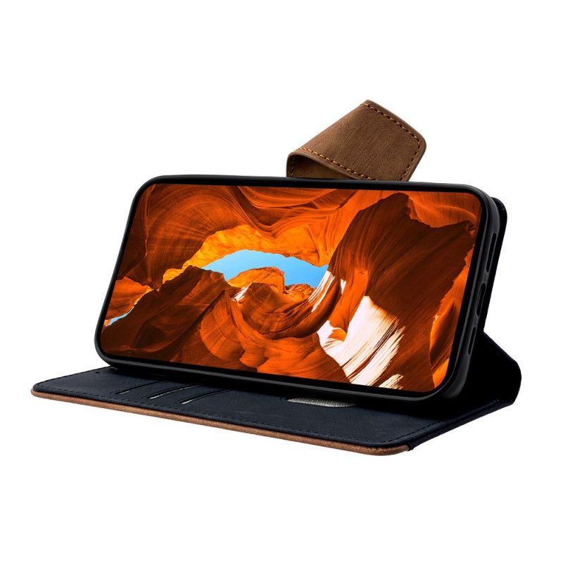 Kožený Kryt Poco X7 Pro 5g Dvoubarevný Retro Styl