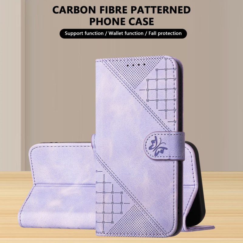 Kožený Kryt Poco X7 Pro 5g Geometrický Vzor A Motýli