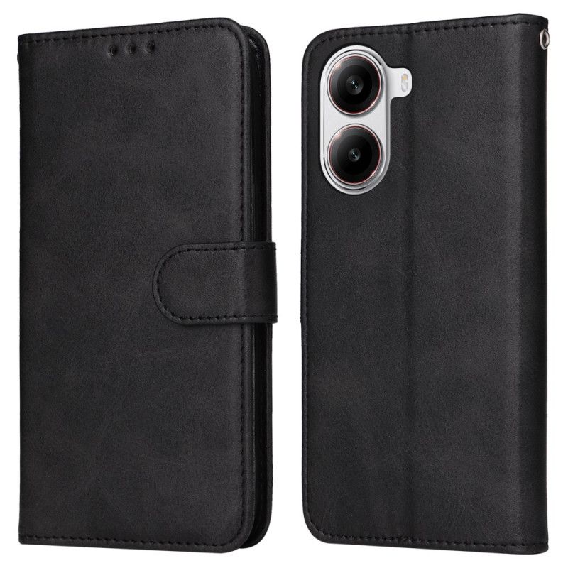 Kožený Kryt Poco X7 Pro 5g Jednobarevná Umělá Kůže S Páskem