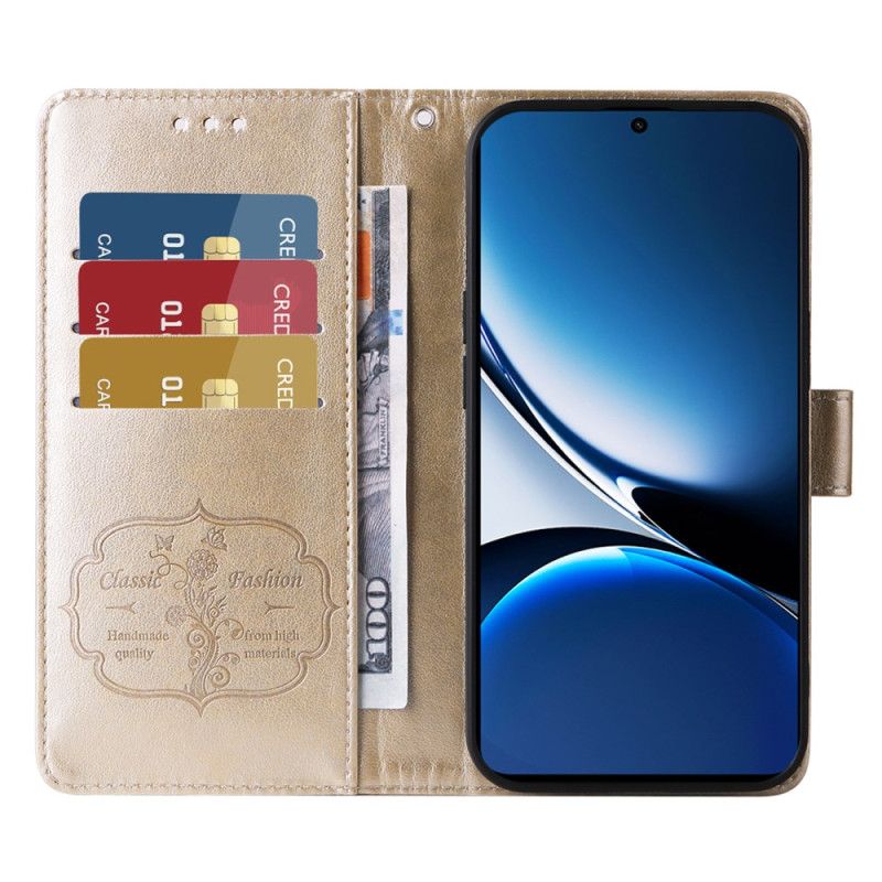 Kožený Kryt Poco X7 Pro 5g Květinová Šňůrka Na Krk