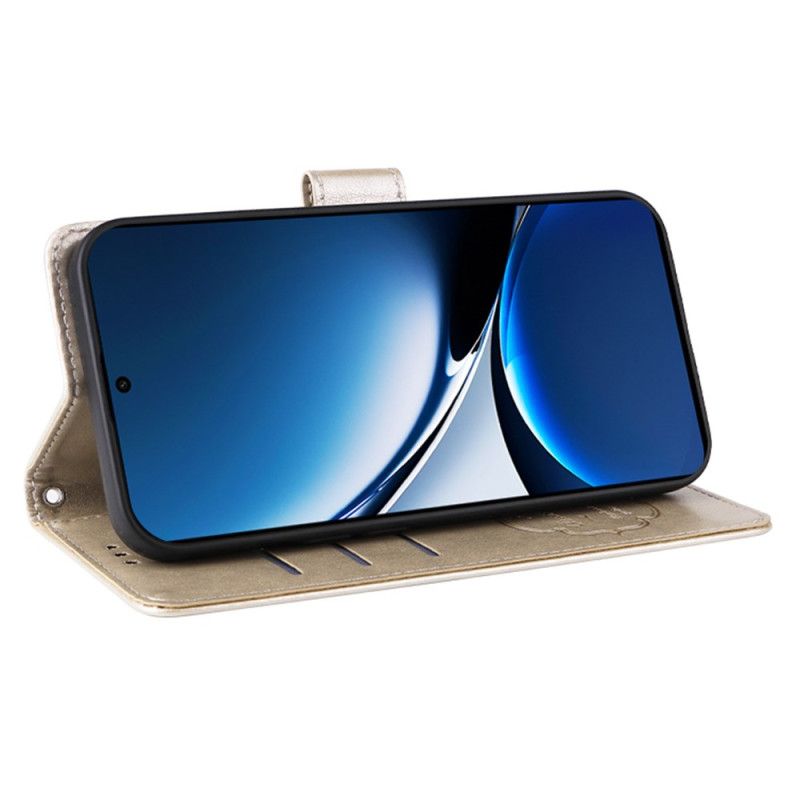 Kožený Kryt Poco X7 Pro 5g Květinová Šňůrka Na Krk