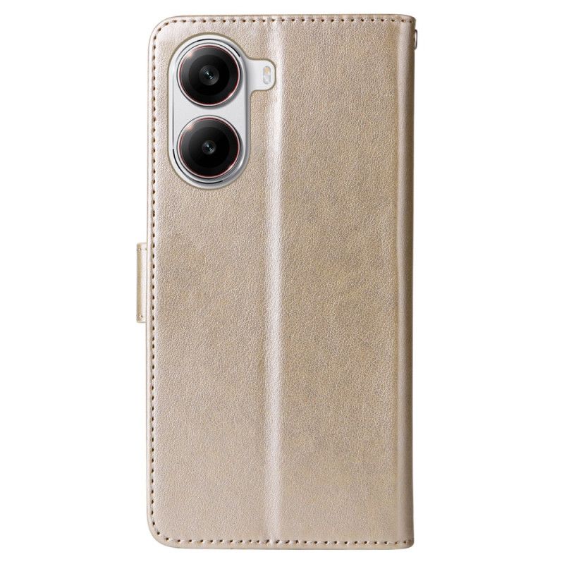 Kožený Kryt Poco X7 Pro 5g Květinová Šňůrka Na Krk