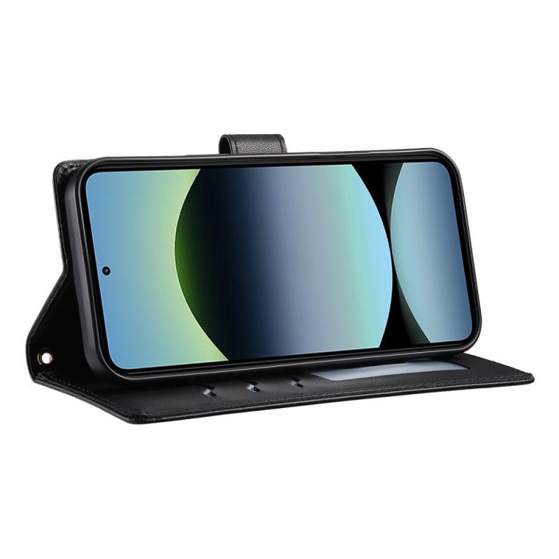 Kožený Kryt Poco X7 Pro 5g Prošívaný S Popruhem A Ramenním Popruhem