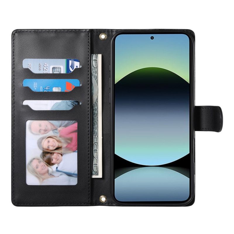 Kožený Kryt Poco X7 Pro 5g Prošívaný S Popruhem A Ramenním Popruhem