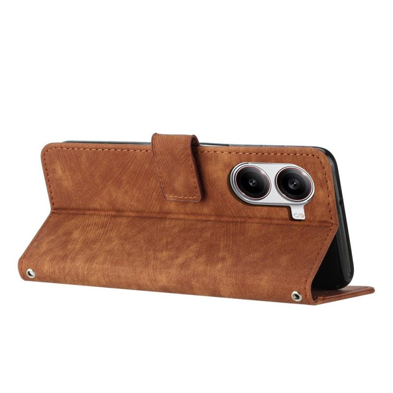 Kožený Kryt Poco X7 Pro 5g Semišový Efekt S Pruhy