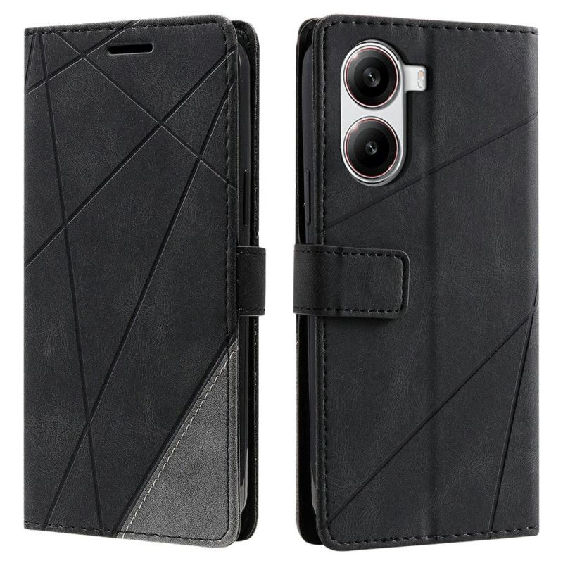 Peněženková Pouzdra Poco X7 Pro 5g Kryty Na Mobil Dvoubarevné Geometrické Linie