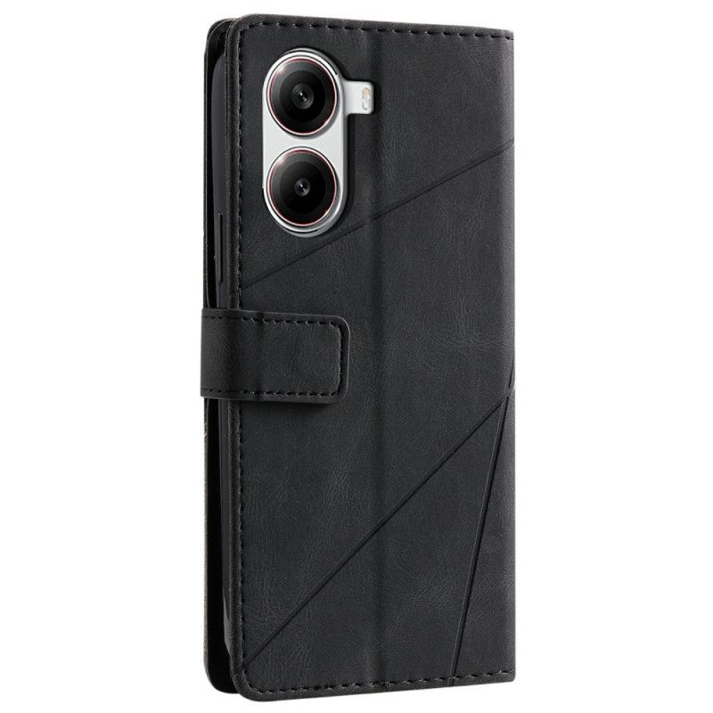 Peněženková Pouzdra Poco X7 Pro 5g Kryty Na Mobil Dvoubarevné Geometrické Linie