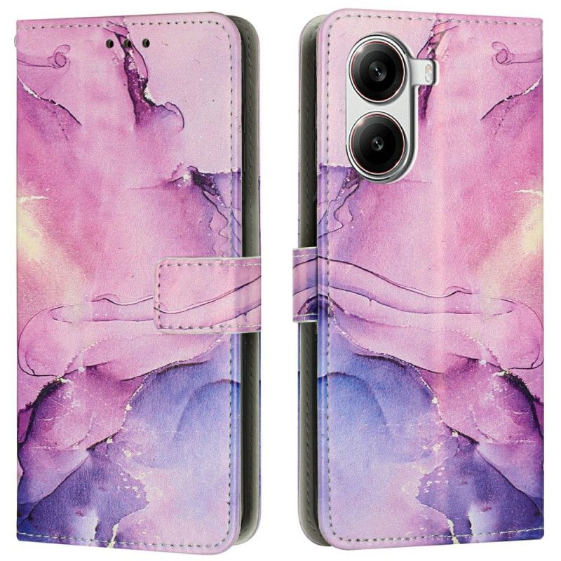 Peněženková Pouzdra Poco X7 Pro 5g Mramorový Efekt S Popruhem