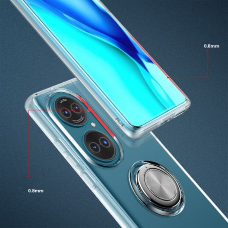 Kryty Na Mobil Na Huawei P50 Průhledný Jednoduchý Kovový Prsten