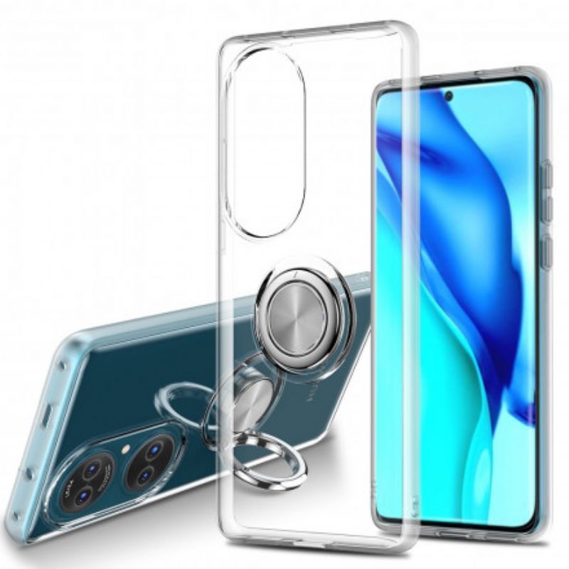 Kryty Na Mobil Na Huawei P50 Průhledný Jednoduchý Kovový Prsten