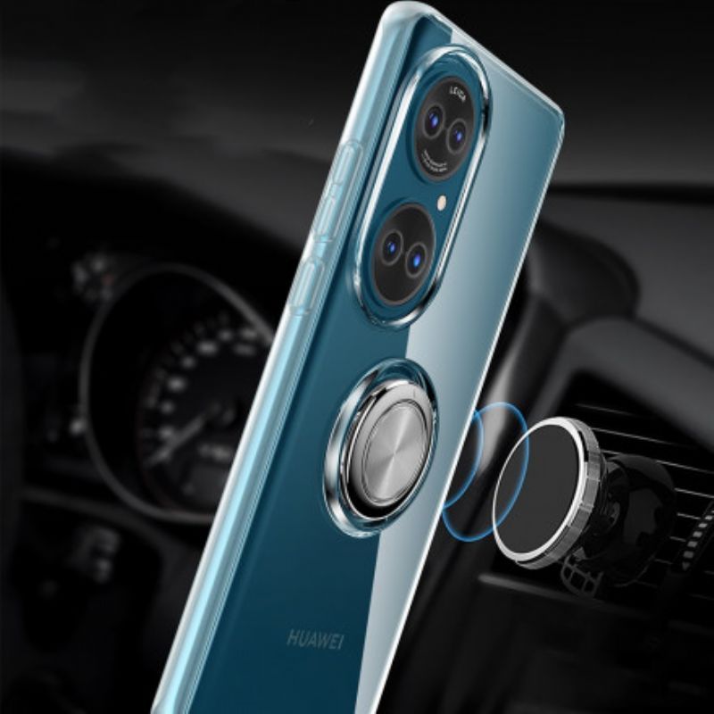 Kryty Na Mobil Na Huawei P50 Průhledný Jednoduchý Kovový Prsten