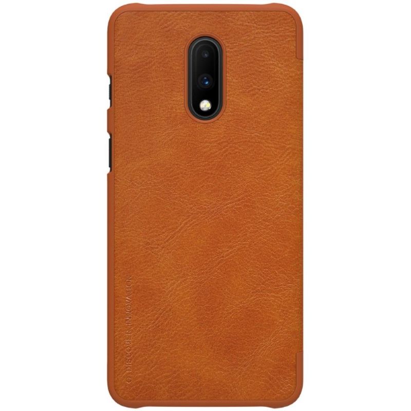 Kryt Na OnePlus 7 Flipové Pouzdro Kožené Čalounění Nillkin - Havana