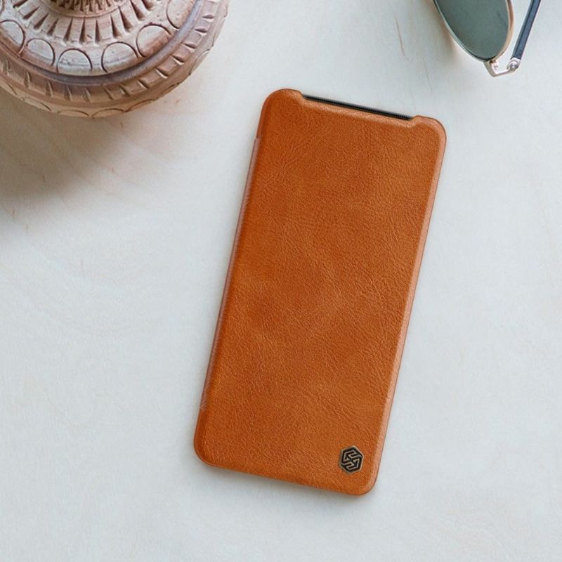 Kryt Na OnePlus 7 Flipové Pouzdro Kožené Čalounění Nillkin - Havana
