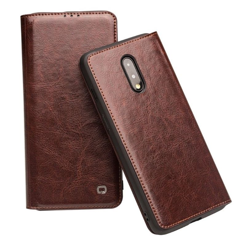 Pouzdra Na OnePlus 7 Ručně Vyráběná Pravá Kůže