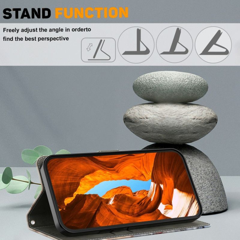 Kožený Kryt Na Xiaomi Redmi Note 15 5g Zlaté Prsteny