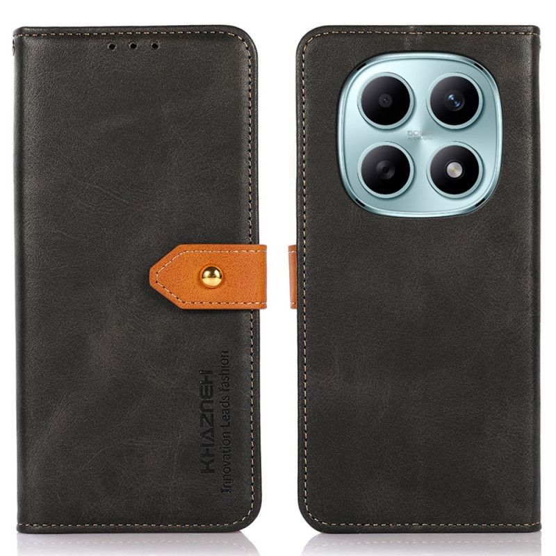 Kožený Kryt Na Xiaomi Redmi Note 15 5g Zlaté Zapínání Khazneh