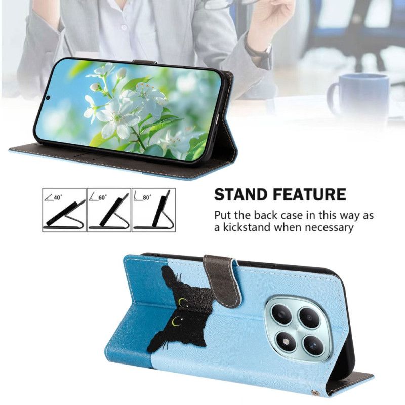 Kožený Kryt Na Xiaomi Redmi Note 15 5g Černá Kočka