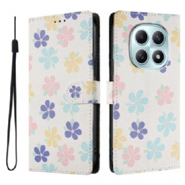Kožený Kryt Xiaomi Redmi Note 15 5g Barevné Květiny