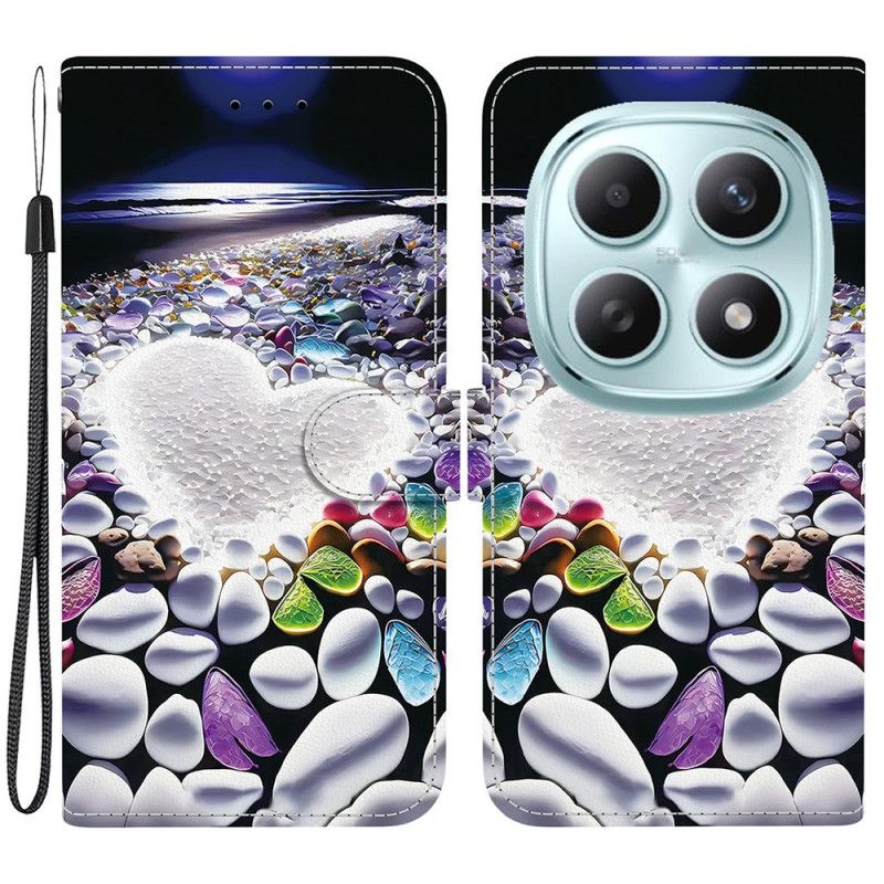 Kožený Kryt Xiaomi Redmi Note 15 5g Bílé Srdce