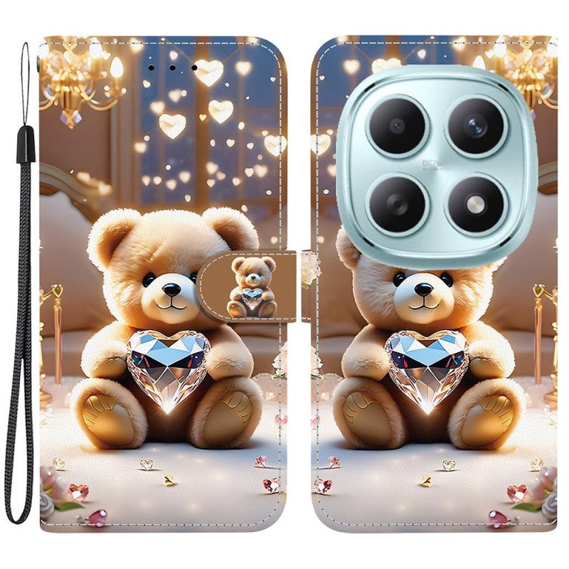 Kožený Kryt Xiaomi Redmi Note 15 5g Diamantový Medvěd