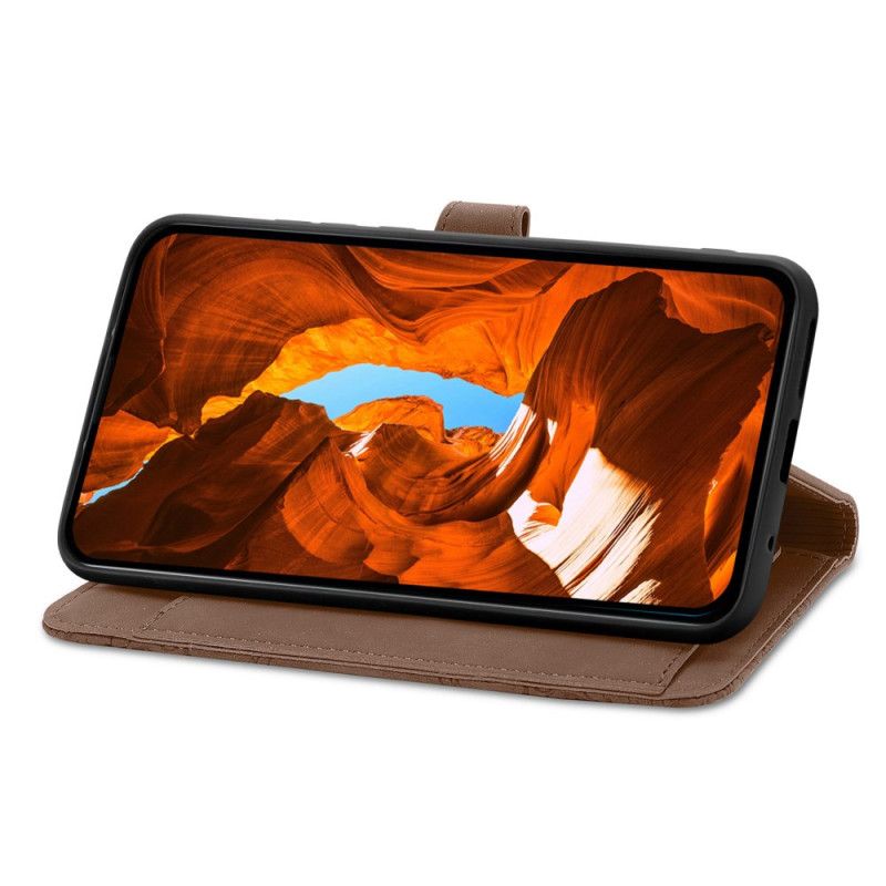 Kožený Kryt Xiaomi Redmi Note 15 5g Květinový Krajkový Řemínek