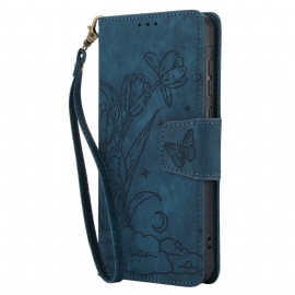 Kožený Kryt Xiaomi Redmi Note 15 5g Květiny A Motýli